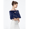 image:imageBEAUTELICATE Women Faux Fur Shawl Shrug Bridal Stole Wrap for Winter Wedding PartyNavy Blue