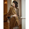 image:imageBEAUTELICATE Women Faux Mink Fur Shawl Faux Fox Fur Trim Cover Up Stole Shrug Bridal Wedding WrapBrown