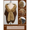 image:imageBEAUTELICATE Women Faux Mink Fur Shawl Faux Fox Fur Trim Cover Up Stole Shrug Bridal Wedding WrapBrown