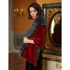 image:imageBEAUTELICATE Women Faux Mink Fur Shawl Faux Fox Fur Trim Cover Up Stole Shrug Bridal Wedding WrapBurgundy