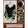 image:imageBEAUTELICATE Women Faux Mink Fur Shawl Faux Fox Fur Trim Cover Up Stole Shrug Bridal Wedding WrapGreen