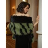 image:imageBEAUTELICATE Women Faux Mink Fur Shawl Faux Fox Fur Trim Cover Up Stole Shrug Bridal Wedding WrapGreen