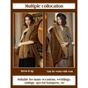image:imageBEAUTELICATE Women Faux Mink Fur Shawl Faux Fox Fur Trim Cover Up Stole Shrug Bridal Wedding WrapKhaki