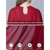 image:imageBEAUTELICATE Women High Low Cape Chiffon Shawl Capelets Bridal Bridesmaid Cover Up PonchoBurgundy