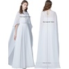 image:imageBEAUTELICATE Women High Low Cape Chiffon Shawl Capelets Bridal Bridesmaid Cover Up PonchoIvory