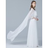 image:imageBEAUTELICATE Women High Low Cape Chiffon Shawl Capelets Bridal Bridesmaid Cover Up PonchoIvory