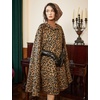 image:imageBEAUTELICATE Women Wool Blend Cape Slit Sleeve 2 Pockets Turn Down Collar Elegant PonchoLeopard
