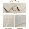image:imageBEAUTELICATE Women Wool Blend Cape Slit Sleeve 2 Pockets Turn Down Collar Elegant PonchoLight Buff