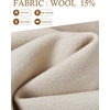 image:imageBEAUTELICATE Women Wool Blend Cape Slit Sleeve 2 Pockets Turn Down Collar Elegant PonchoLight Buff