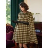 image:imageBEAUTELICATE Women Wool Blend Cape Slit Sleeve 2 Pockets Turn Down Collar Elegant PonchoPlaid