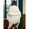 image:imageBEAUTELICATE Women Wool Blend Shawl Fringe Shawl Tassel Knitted Blanket ShawlsApricot