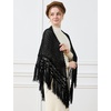 image:imageBEAUTELICATE Women Wool Blend Shawl Fringe Shawl Tassel Knitted Blanket ShawlsBlack