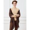 image:imageBEAUTELICATE Women Wool Blend Shawl Fringe Shawl Tassel Knitted Blanket ShawlsCoffee Brown