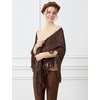 image:imageBEAUTELICATE Women Wool Blend Shawl Fringe Shawl Tassel Knitted Blanket ShawlsCoffee Brown