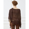 image:imageBEAUTELICATE Women Wool Blend Shawl Fringe Shawl Tassel Knitted Blanket ShawlsCoffee Brown
