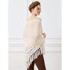 image:imageBEAUTELICATE Women Wool Blend Shawl Fringe Shawl Tassel Knitted Blanket ShawlsCream