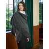 image:imageBEAUTELICATE Women Wool Blend Shawl Fringe Shawl Tassel Knitted Blanket ShawlsGrey
