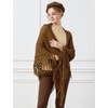 image:imageBEAUTELICATE Women Wool Blend Shawl Fringe Shawl Tassel Knitted Blanket ShawlsOchre Brown