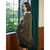 image:imageBEAUTELICATE Women Wool Blend Shawl Fringe Shawl Tassel Knitted Blanket ShawlsSea Weed Green