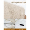 image:imageBEAUTELICATE Womens Faux Fur Shawl Stoles Wrap Faux Fur Scarf for Bridal Wedding PartyBeige