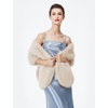 image:imageBEAUTELICATE Womens Faux Fur Shawl Stoles Wrap Faux Fur Scarf for Bridal Wedding PartyBeige
