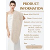 image:imageBEAUTELICATE Womens Faux Fur Shawl Stoles Wrap Faux Fur Scarf for Bridal Wedding PartyBeige