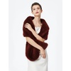 image:imageBEAUTELICATE Womens Faux Fur Shawl Stoles Wrap Faux Fur Scarf for Bridal Wedding PartyBurgundy