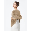 image:imageBEAUTELICATE Womens Faux Fur Shawl Stoles Wrap Faux Fur Scarf for Bridal Wedding PartyCamel