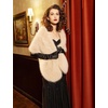 image:imageBEAUTELICATE Womens Faux Fur Shawl Stoles Wrap Faux Fur Scarf for Bridal Wedding PartyCamel