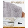 image:imageBEAUTELICATE Womens Faux Fur Shawl Stoles Wrap Faux Fur Scarf for Bridal Wedding PartyGrey