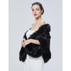 image:imageBEAUTELICATE Womens Faux Fur Shawl Warm Stole Wrap Shrug For Winter Wedding Dress Evening Party Plus SizeBlack