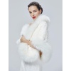 image:imageBEAUTELICATE Womens Faux Fur Shawl Warm Stole Wrap Shrug For Winter Wedding Dress Evening Party Plus SizeWhite
