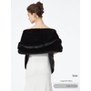 image:imageBEAUTELICATE Womens Faux Fur Shawl Winter Wedding Stoles Wrap for Bridal Evening PartyBlack