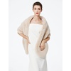 image:imageBEAUTELICATE Womens Faux Fur Shawl Winter Wedding Stoles Wrap for Bridal Evening PartyChampagne