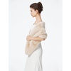 image:imageBEAUTELICATE Womens Faux Fur Shawl Winter Wedding Stoles Wrap for Bridal Evening PartyChampagne