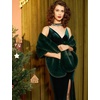 image:imageBEAUTELICATE Womens Faux Fur Shawl Winter Wedding Stoles Wrap for Bridal Evening PartyDark Green