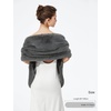 image:imageBEAUTELICATE Womens Faux Fur Shawl Winter Wedding Stoles Wrap for Bridal Evening PartyDark Grey