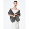 image:imageBEAUTELICATE Womens Faux Fur Shawl Winter Wedding Stoles Wrap for Bridal Evening PartyDark Grey