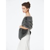 image:imageBEAUTELICATE Womens Faux Fur Shawl Winter Wedding Stoles Wrap for Bridal Evening PartyDark Grey