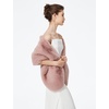 image:imageBEAUTELICATE Womens Faux Fur Shawl Winter Wedding Stoles Wrap for Bridal Evening PartyDusty Rose