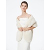 image:imageBEAUTELICATE Womens Faux Fur Shawl Winter Wedding Stoles Wrap for Bridal Evening PartyIvory