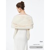 image:imageBEAUTELICATE Womens Faux Fur Shawl Winter Wedding Stoles Wrap for Bridal Evening PartyIvory