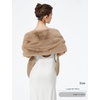 image:imageBEAUTELICATE Womens Faux Fur Shawl Winter Wedding Stoles Wrap for Bridal Evening PartyKhaki