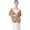 image:imageBEAUTELICATE Womens Faux Fur Shawl Winter Wedding Stoles Wrap for Bridal Evening PartyKhaki