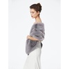 image:imageBEAUTELICATE Womens Faux Fur Shawl Winter Wedding Stoles Wrap for Bridal Evening PartyLight Grey