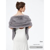 image:imageBEAUTELICATE Womens Faux Fur Shawl Winter Wedding Stoles Wrap for Bridal Evening PartyLight Grey