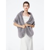 image:imageBEAUTELICATE Womens Faux Fur Shawl Winter Wedding Stoles Wrap for Bridal Evening PartyLight Grey