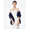 image:imageBEAUTELICATE Womens Faux Fur Shawl Winter Wedding Stoles Wrap for Bridal Evening PartyNavy Blue