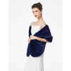 image:imageBEAUTELICATE Womens Faux Fur Shawl Winter Wedding Stoles Wrap for Bridal Evening PartyNavy Blue