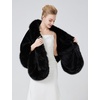 image:imageBEAUTELICATE Womens Faux Fur Shawl Wrap Stoles for Bridal Wedding DressesBlack
